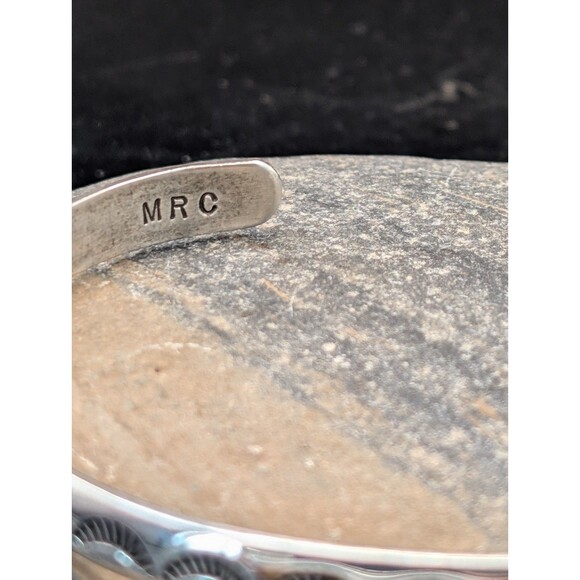 Sterling Silver MRC Navajo Cuff – 12.3g – 2.25" Across – Stamped Design - Picture 2 of 5